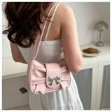 Bolso bandolera coreano con nudo plisado para mujer