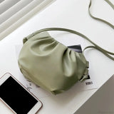Bolso de hombro plisado con diseño de nube y mini cremallera