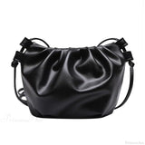 Bolso de hombro plisado con diseño de nube y mini cremallera