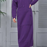 Vestido con capucha, abertura y bolsillos.