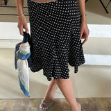 Falda midi de sirena con lunares