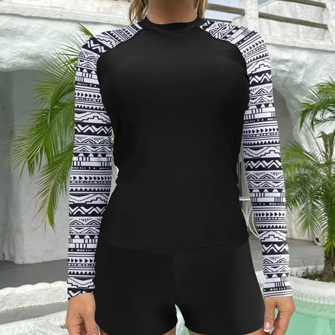 Traje de neopreno push-up de dos piezas con estampado