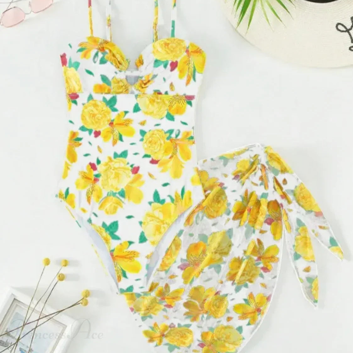 Conjunto push-up de dos piezas estampado con tirantes