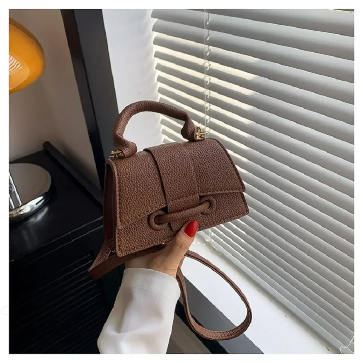 Mini bolso bandolera de piel sintética, bolso de diseño para mujer.