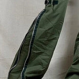 Pantalones cargo punk acampanados de tiro bajo con bragueta con cremallera