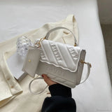 Bolso de hombro pequeño de piel sintética acolchada