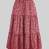 Elegante falda larga floral para mujer: estilo fluido y femenino.