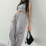 Pantalones cargo casuales con bolsillos