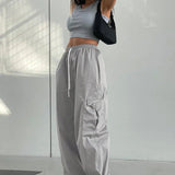 Pantalones cargo casuales con bolsillos