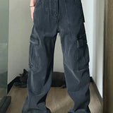 Pantalones cargo de mezclilla retro con múltiples bolsillos