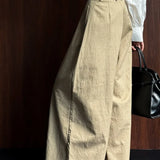 Pantalones casuales retro de cintura alta y pierna ancha