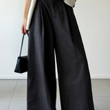 Pantalones casuales retro de cintura alta y pierna ancha
