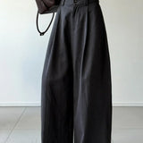 Pantalones casuales retro de cintura alta y pierna ancha