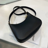 Bolso de hombro retro en piel sintética lisa