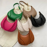 Bolso de hombro retro en piel de sillín lisa