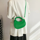 Bolso bandolera de cuero retro Y2K con minimonedero y miniteléfono