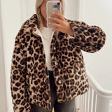 Abrigo reversible de algodón con paneles con estampado de leopardo