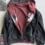 Sudadera reversible con cremallera y estampado patchwork retro