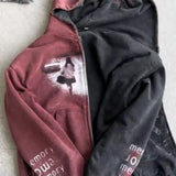Sudadera reversible con cremallera y estampado patchwork retro
