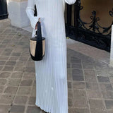 Vestido de punto acanalado con cintura anudada