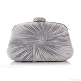 Bolso de mano de boda en color azul real, tipo clutch, en forma de cojín y plisado.