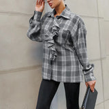 Blusa holgada con cuello con volantes