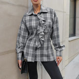 Blusa holgada con cuello con volantes