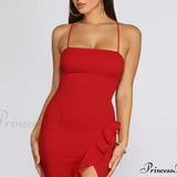 Elegante vestido sin mangas con volantes Love