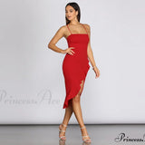 Elegante vestido sin mangas con volantes Love