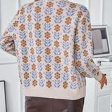 Cárdigan de punto elegante, cómodo y floral para mujer.