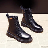 Botas hasta la rodilla para mujer – piel lisa – forro de piel – cierre con cordones y cremallera
