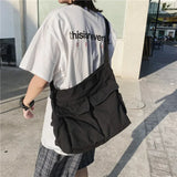 Mochila escolar de lona de gran capacidad