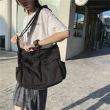 Mochila escolar de lona de gran capacidad