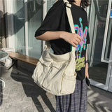 Mochila escolar de lona de gran capacidad