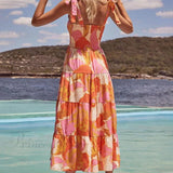 Vestido sin mangas plisado y elástico con estampado en el pecho de Sea Charm