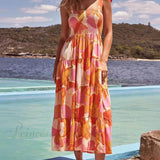 Vestido sin mangas plisado y elástico con estampado en el pecho de Sea Charm