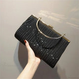 Clutch de noche con lentejuelas en forma de luna, bolso de hombro