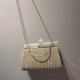 Clutch de noche con lentejuelas en forma de luna, bolso de hombro