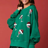 Sudadera de cuello redondo con lentejuelas