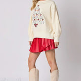 Sudadera de cuello redondo con lentejuelas