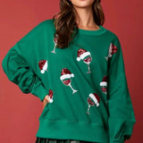 Sudadera de cuello redondo con lentejuelas