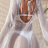 Blusa sexy de gasa transparente con escote en V