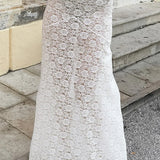 Falda larga y sexy de jacquard floral transparente
