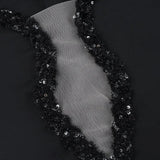 Vestido de noche largo de sirena ajustado con lentejuelas