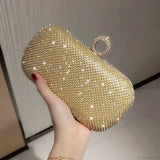 Bolso de noche de lujo adornado con brillantes diamantes.