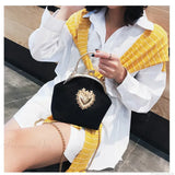 Clutch de noche brillante en forma de corazón, bolso de hombro con cadena