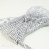 Clutch de noche con lazo de diamantes de imitación brillantes