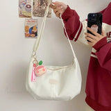 Bolso bandolera sencillo de nailon de estilo universitario