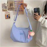 Bolso bandolera sencillo de nailon de estilo universitario