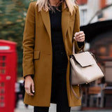 Blazer de traje de lana de botonadura sencilla